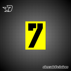 Reflective Number Sticker 7 - Stencil Square